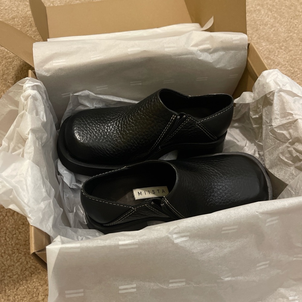 Miista Black Leather Brogues